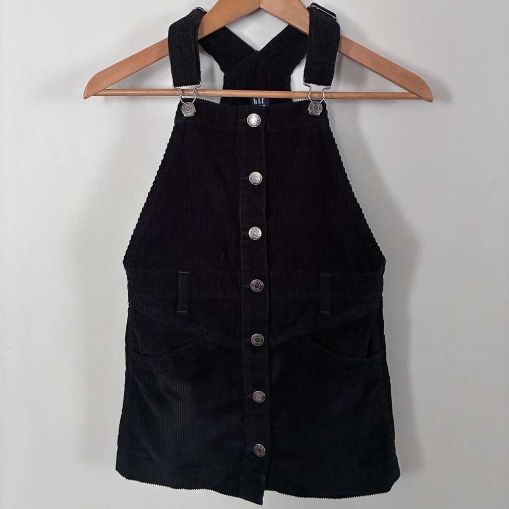 GAP Black Corduroy Overall Dress Sz Small